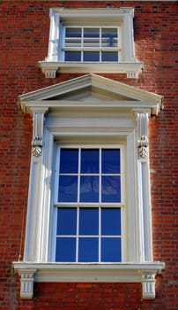 victorian window with architectural detail