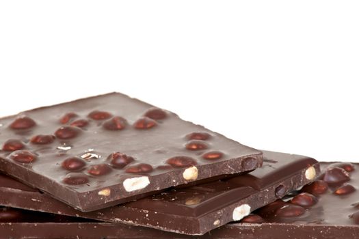 A chocolate bars on white background