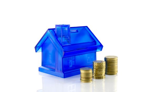 euro coins  money for the blue house