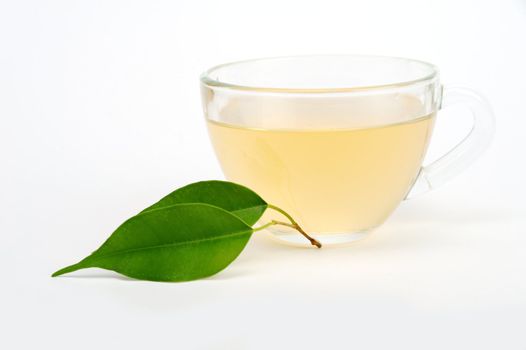 An image of a cup of fresh green tea