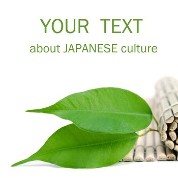 An image of green leaves in a bamboo mat