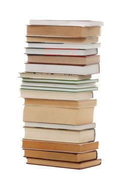 An image of many books on white background