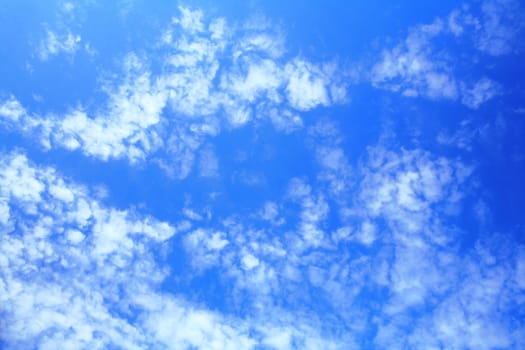 Blue sky with little clouds on it