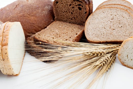 An image of various sorts of bread and spikes