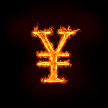 Japanese yen or chinese yuan sign in flames, check my profile for fire series.