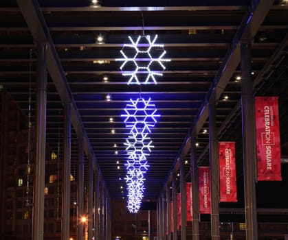 decorative snowflake lights during christmas time led