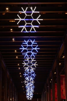 decorative snowflake lights during christmas time led