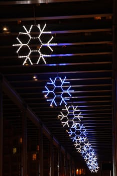decorative snowflake lights during christmas time led