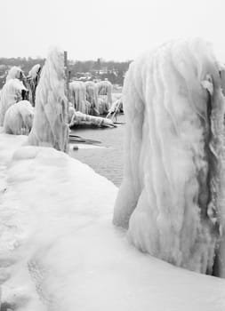 Winter deposits an icy cover on the world