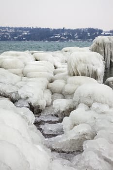 Winter deposits an icy cover on the world