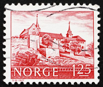 NORWAY - CIRCA 1977: a stamp printed in the Norway shows Akershus Castle, Oslo, Norway, circa 1977