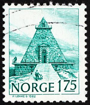NORWAY - CIRCA 1982: a stamp printed in the Norway shows Seamen�s Hall, Stavern, The Remembrance Hall, Norway, circa 1982