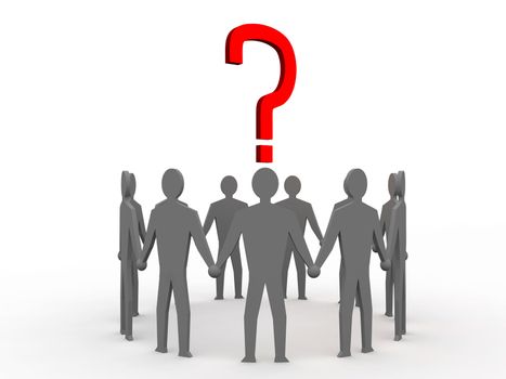 The group of people solves a problem