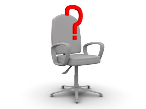 Sign of a question in an armchair
