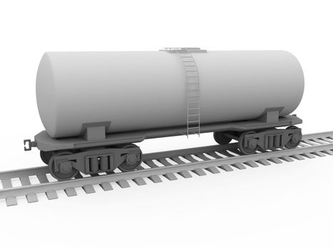 The gray tank car on a white background