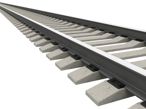 The long railway on a white background