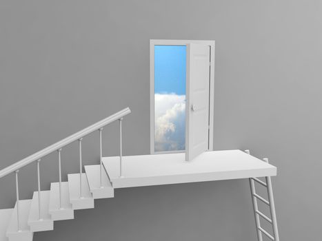 Exit to freedom by means of ladders