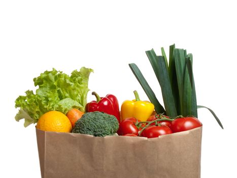 Paper bag full of groceries