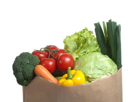 Shopping bag full of fresh vegetables