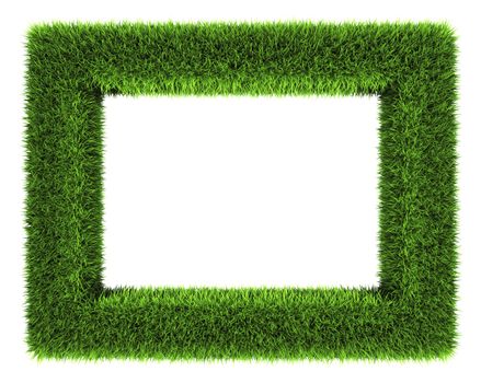 Grass frame isolated on white background. 3d render