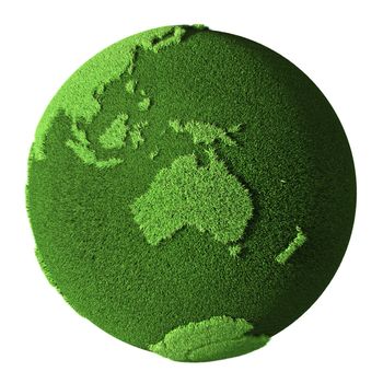 Grass Globe - Australia, isolated on white background. 3d render