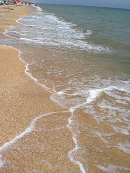 panorama of the sea and sand with waves
