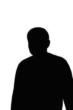 Silhouettes of the businessman standing on the white background