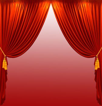 Curtain on a white background 
