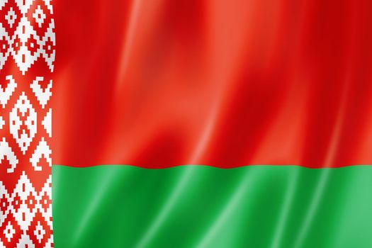 Belarus flag, three dimensional render, satin texture