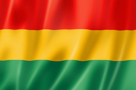 Bolivia flag, three dimensional render, satin texture