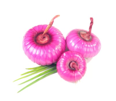 fresh onion isolated on white