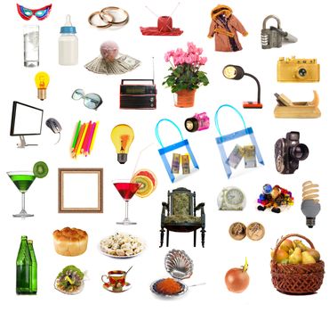 House things on a white background