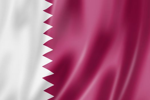 Qatar flag, three dimensional render, satin texture