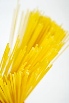 Closeup spaghetti isolated on white background