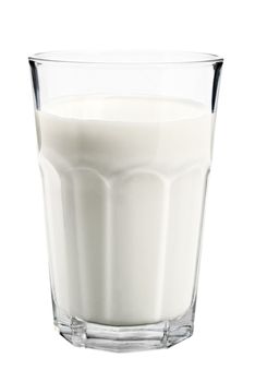 A glass of milk isolated over white background 