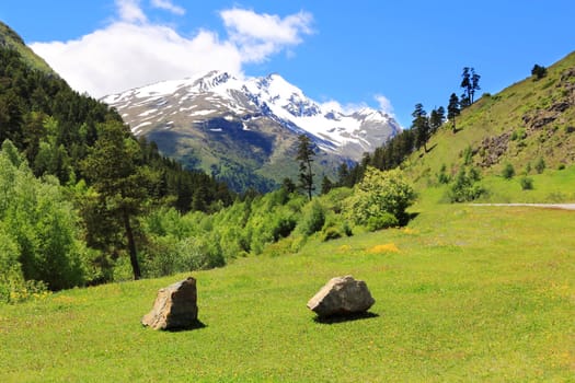 Image of beautiful landscape with Caucasus mountains