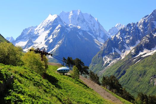Image of beautiful landscape with Caucasus mountains