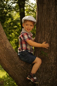 The little boy on walk