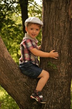 The little boy on walk