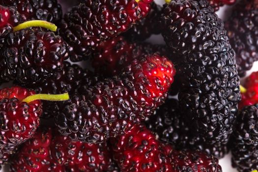 Mulberry berries close up as a background