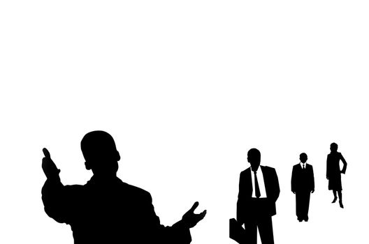An image of silhouette of people in office