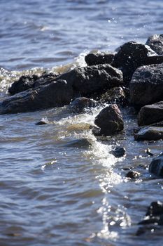 Rocky Coastline with moving water