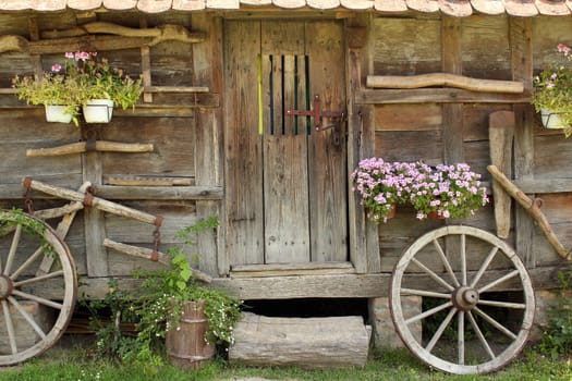 old wooden hut