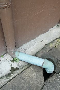 Photo of Sewage pipe for drain water and Garbage into a Concrete drain.