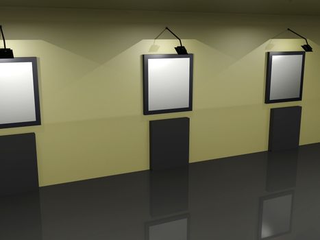 The big gallery with empty black frames