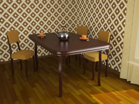 Three cups of coffee on a table