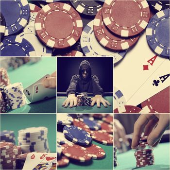 Texas hold'em themed collage