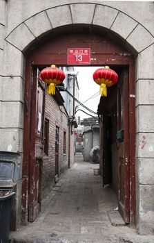 A typical main door leading to old Manchurian style buildings