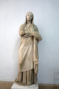 Ancient sculpture in Kos town. Dodecanese, Greece