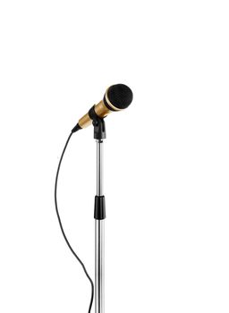 microphone standing over white